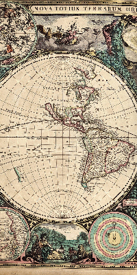 Verduisterend binnengordijn met wereldkaartprint