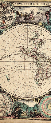 Verduisterend binnengordijn met wereldkaartprint