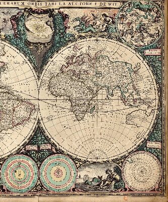 Verduisterend binnengordijn met wereldkaartprint