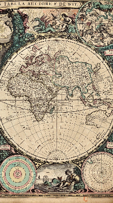 Verduisterend binnengordijn met wereldkaartprint