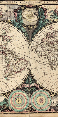 Verduisterend binnengordijn met wereldkaartprint