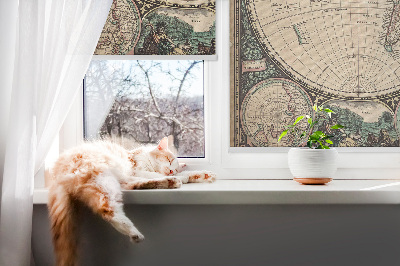 Verduisterend binnengordijn met wereldkaartprint
