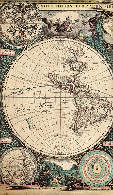 Verduisterend binnengordijn met wereldkaartprint