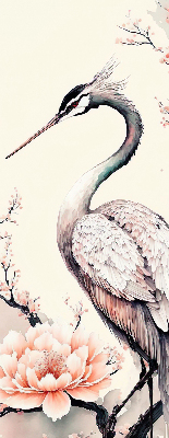 Verduisterend binnengordijn met reiger in bloemenprint