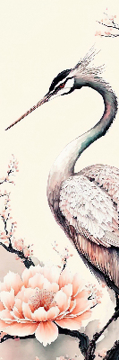 Verduisterend binnengordijn met reiger in bloemenprint