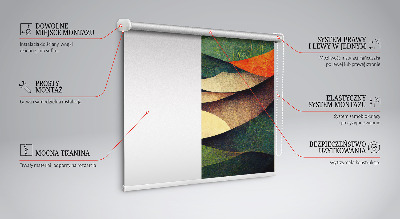 Verduisterend raamrolgordijn voor binnen met abstracte heuvels