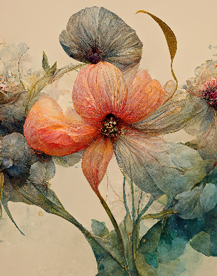 Verduisterend rolgordijn voor balkondeur in de kleur Bloem