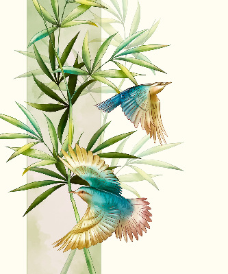 Verduisterend raamrolgordijn voor binnen met motief van vogels in de bladeren