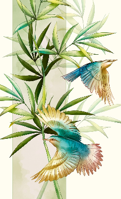 Verduisterend raamrolgordijn voor binnen met motief van vogels in de bladeren