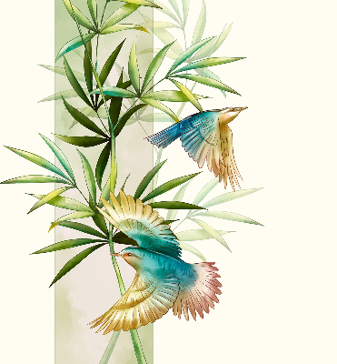 Verduisterend raamrolgordijn voor binnen met motief van vogels in de bladeren