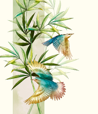 Verduisterend raamrolgordijn voor binnen met motief van vogels in de bladeren
