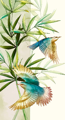 Verduisterend raamrolgordijn voor binnen met motief van vogels in de bladeren