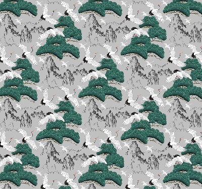 Verduisterend rolgordijn voor raam met vliegende kraanvogels