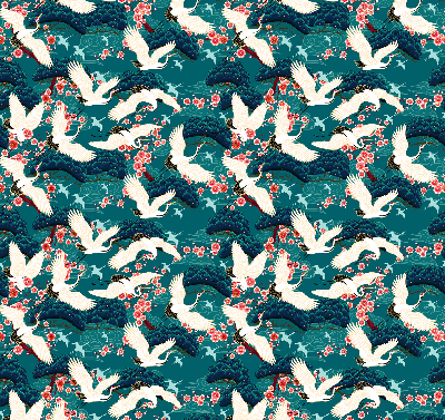Verduisterend rolgordijn voor balkondeur een zwerm kraanvogels