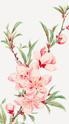 Binnenshuis verduisterend rolgordijn in roze met bloemmotief