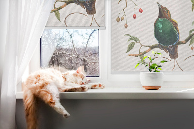 Verduisterend binnengordijn met vogels op een tak