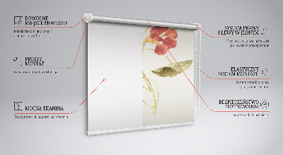Binnenshuis verduisterend rolgordijn met bloemmotief
