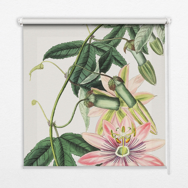 Verduisterend rolgordijn voor raam in roze bloemmotief