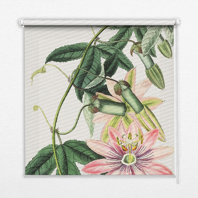 Verduisterend rolgordijn voor raam in roze bloemmotief