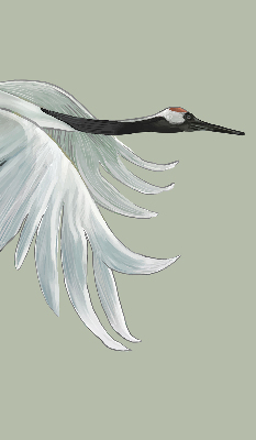 Binnenshuis verduisterend rolgordijn met kraanvogel in vlucht