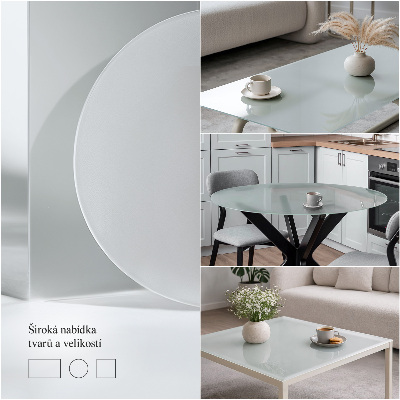 Rond tafelblad Semitransparant