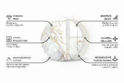 Tafelblad rond Subtiele marmeraders