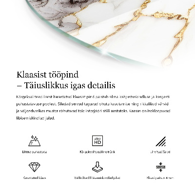 Tafelblad rond Subtiele marmeraders