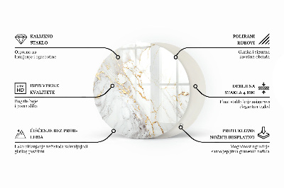 Tafelblad rond Subtiele marmeraders