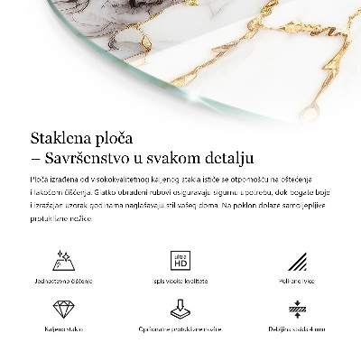 Tafelblad rond Subtiele marmeraders