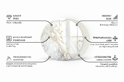 Tafelblad rond Subtiele marmeraders