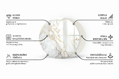 Tafelblad rond Subtiele marmeraders