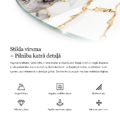 Tafelblad rond Subtiele marmeraders