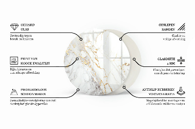 Tafelblad rond Subtiele marmeraders