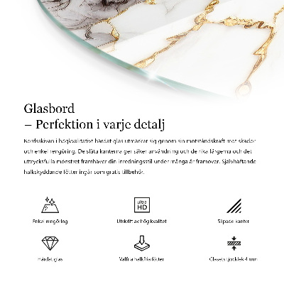 Tafelblad rond Subtiele marmeraders