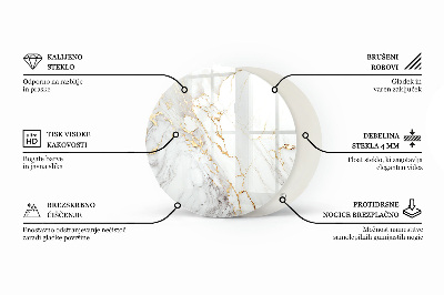 Tafelblad rond Subtiele marmeraders