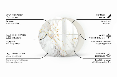 Tafelblad rond Subtiele marmeraders