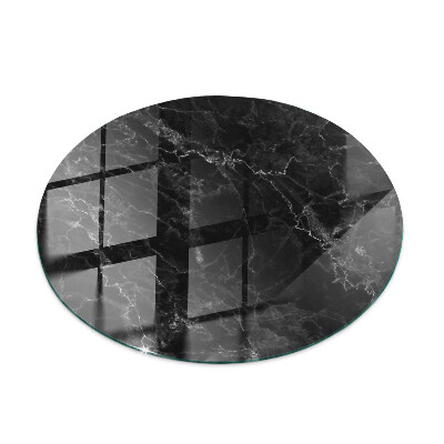Ronde glazen tafelblad Marmer met fijne aderen
