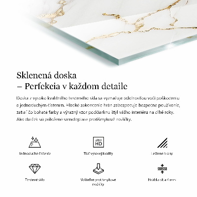 Rechthoekig tafelblad van glas Subtiele marmeraders