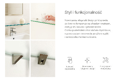Glazen wandplank van gehard glas Semitransparant