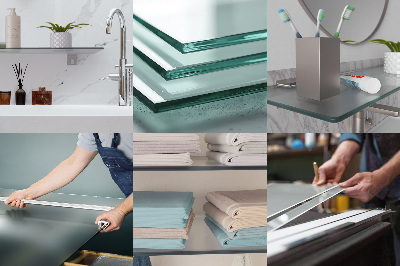 Glazen wandplank van gehard glas Semitransparant