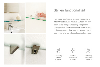 Glazen wandplank van gehard glas Semitransparant