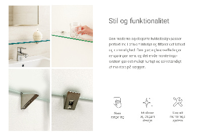 Glazen wandplank van gehard glas Semitransparant