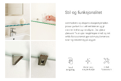 Glazen wandplank van gehard glas Semitransparant