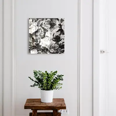 Sleutelkast Zwart-witte bloemen