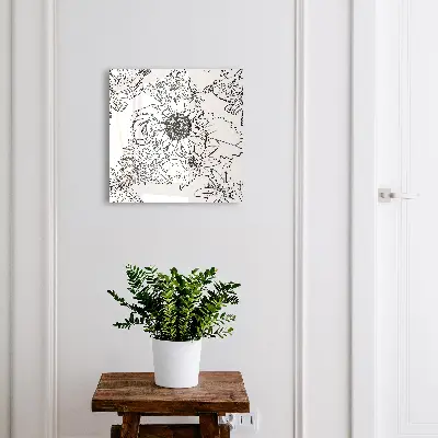 Sleutelkastje hal Zwart-witte bloemen