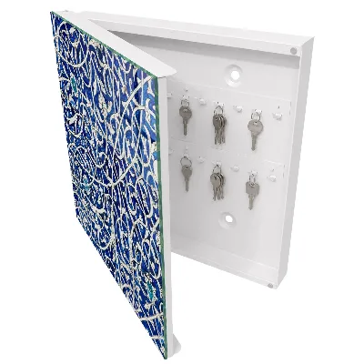 Sleutelkastje binnen Blauwe arabesk