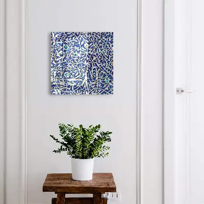 Sleutelkastje binnen Blauwe arabesk