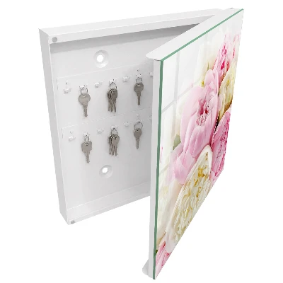 Sleutelkastje hal Pastelkleurige bloemen