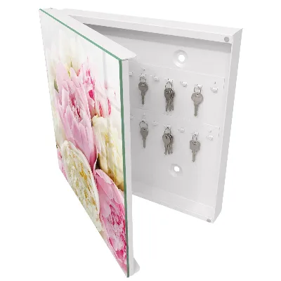 Sleutelkastje hal Pastelkleurige bloemen
