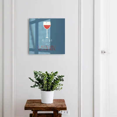 Sleutelkastje hal Een glas wijn